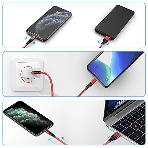 iPhone Charger Cable, Lightning Cable 3Pack 6FT/1.8M iPhone Charger Braided Long iPhone Charger Lead USB Fast Charging Cable Compatible with iPhone 11/Pro/Xs Max/X/8/7/Plus/6S/6/SE/5S iPad and More