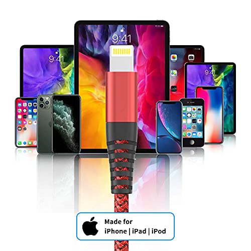 iPhone Charger Cable, Lightning Cable 3Pack 6FT/1.8M iPhone Charger Braided Long iPhone Charger Lead USB Fast Charging Cable Compatible with iPhone 11/Pro/Xs Max/X/8/7/Plus/6S/6/SE/5S iPad and More