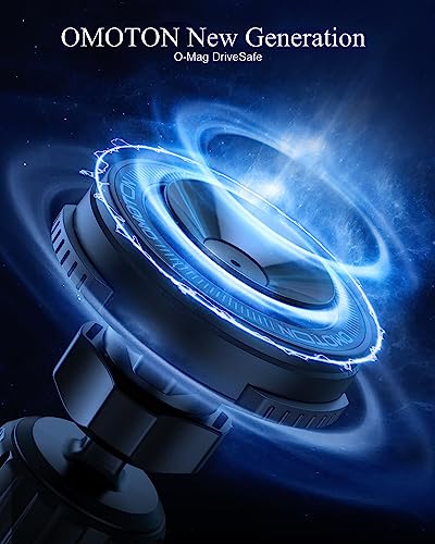 O-Mag DriveSafe Car Phone Mount, Air Vent Car Phone Holder, Powerful Magnetic Mounting and Vacuum Suction Cup, Easy One Hand Use, 360° Adjustable, Fits iPhone, MagSafe Cases and Android phones