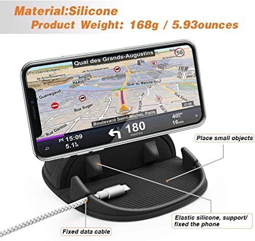 Smart Kraft CAR PHONE HOLDER FOR CARS, SILICONE CAR PHONE MOUNT, BLACK MOBILE PHONE HOLDER FOR CAR DASHBOARDS, SLIP FREE CAR ACCESSORIES FOR WOMEN, IPHONE CAR HOLDER, GADGETS FOR MEN