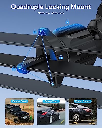 O-Mag DriveSafe Car Phone Mount, Air Vent Car Phone Holder, Powerful Magnetic Mounting and Vacuum Suction Cup, Easy One Hand Use, 360° Adjustable, Fits iPhone, MagSafe Cases and Android phones