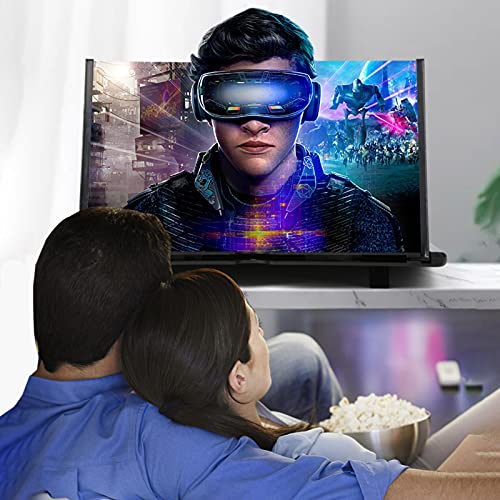 STEBRUAM 16 Inch Mobile Phone Screen Magnifier,Folding Stand Holder Portable for Movie Video Enlarger 3D Phone Agnifier Screen Pull Design for All Smartphone(Black)