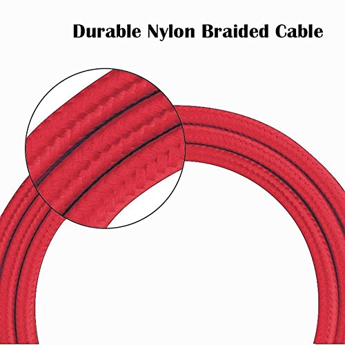 ANKCE Multi USB Charging Cable, 4FT/1.2M Nylon Braided 3 in 1 Charger Cable with Type C/Mirco USB for Cell Phones Tablets and More… (Black) (Red)