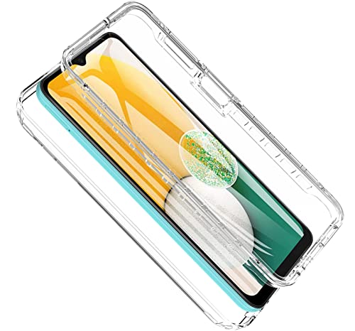NWNK13 For Samsung Galaxy A13 5G / A13 4G Case Crystal Clear Slim Fit Front & Back 360° Case Built-in Screen Protector Full Body Silicone Gel Mobile Phone Cover for Samsung A13 4G / 5G (Clear)
