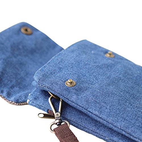 Cell Phone Holder Mini Crossbody Bag Purse Shoulder Bag Smartphone Mobilephone Wallet Unisex Cotton Canvas Bag Purse for Keys, Coins, Passport, Cell Phone, Candy Clutch Handbag Dark Blue