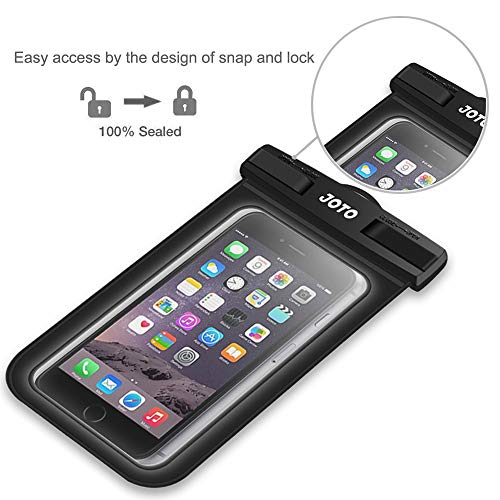 JOTO Universal Waterproof Pouch Cellphone Dry Bag Case for iPhone 14 13 12 Pro Max Xs Max XR X 8 7 6S Plus SE, Galaxy S22 S22+ S21 FE -Black
