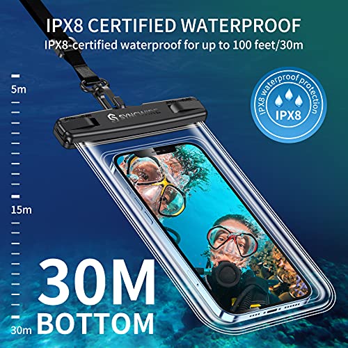 Syncwire Waterproof Phone Pouch [2-Pack] - Universal IPX8 Waterproof Phone Case Dry Bag with Lanyard Compatible with iPhone 13 Pro Max/12/11 Pro XS MAX XR X 8 7 6 Plus 5s Samsung S20+ More Up to 7"