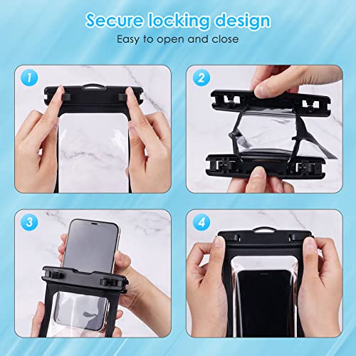 KKM Waterproof Phone Pouch, IPX8 Waterproof Phone Case Cell Phone Dry Bag with Adjustable Lanyard for iPhone 14 Pro/14 Pro Max/14/14 Plus/13/12/11/XS, Samsung S22 S20 More Up to 6.9 Inches