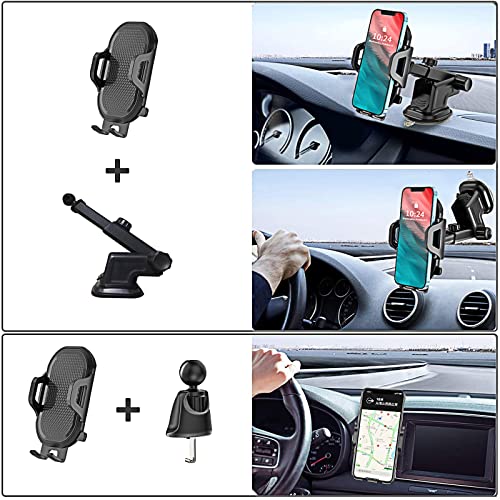 Car Phone Holder,3 in 1 Super Stable for Car Dashboard/Windscreen/Air Vent,Car Mount Cradle for Samsung S23 S21 S20 S22 Plus Ultra FE 5G A12 A14 A54 A42 A41 A10,Note 10 20,Oppo Find X3 X2 Pro A53 A74