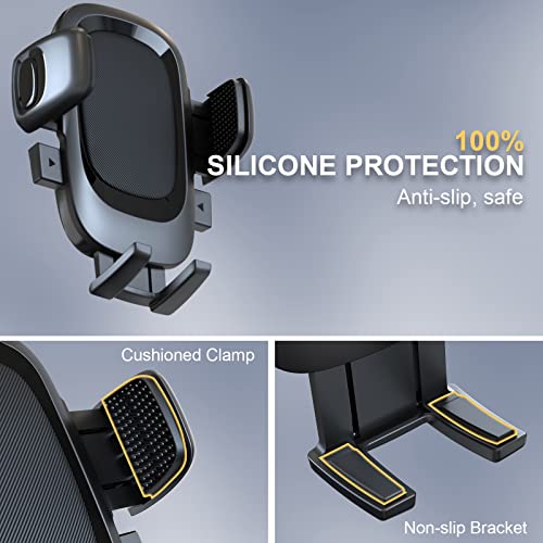 Jiancrate Mobile Phone Holder for Cars, Phone Mount for Dashboard Windscreen, 360° Rotation Washable Suction Cup Base, Cars Cradle with One Button Release Compatible with iPhone 14 13 12 11 Samsung