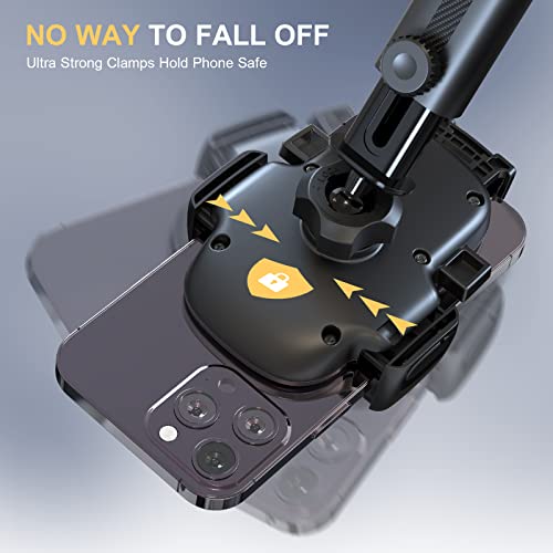 Jiancrate Mobile Phone Holder for Cars, Phone Mount for Dashboard Windscreen, 360° Rotation Washable Suction Cup Base, Cars Cradle with One Button Release Compatible with iPhone 14 13 12 11 Samsung