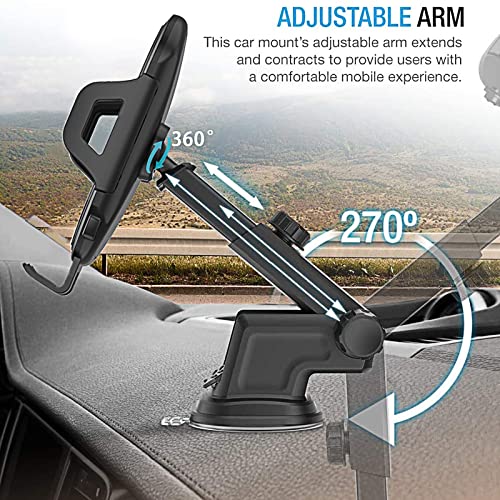 Car Phone Holder,3 in 1 Super Stable for Car Dashboard/Windscreen/Air Vent,Car Mount Cradle for Samsung S23 S21 S20 S22 Plus Ultra FE 5G A12 A14 A54 A42 A41 A10,Note 10 20,Oppo Find X3 X2 Pro A53 A74