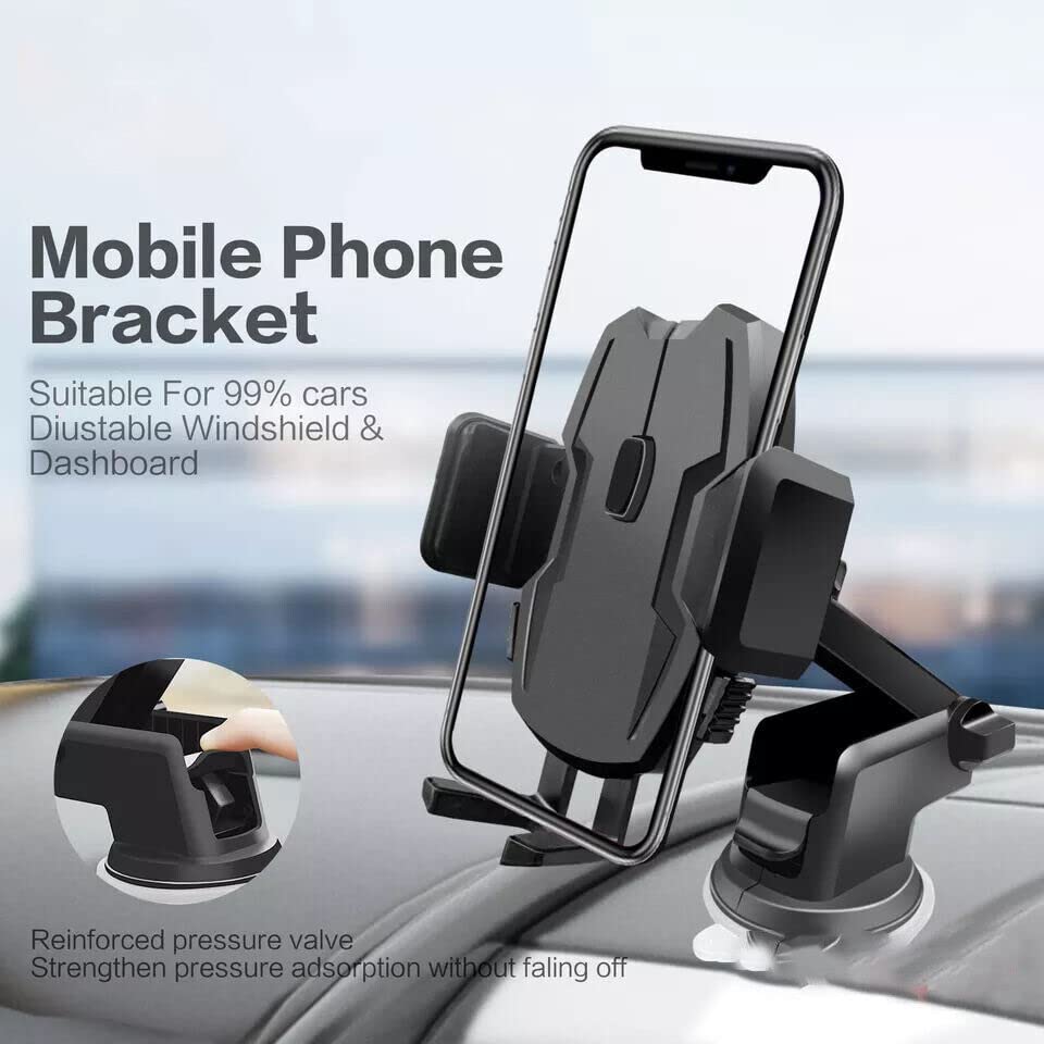 AYSHINY Car Phone Holder 3 in 1 Mobile Phone Stand Long Arm Extendable Windscreen Car Phone Mount 360° Rotation Air Vent Car Phone Holder, Iphone Car Holder 14/13/12/11 Plus Pro, Pro Max, Samsung