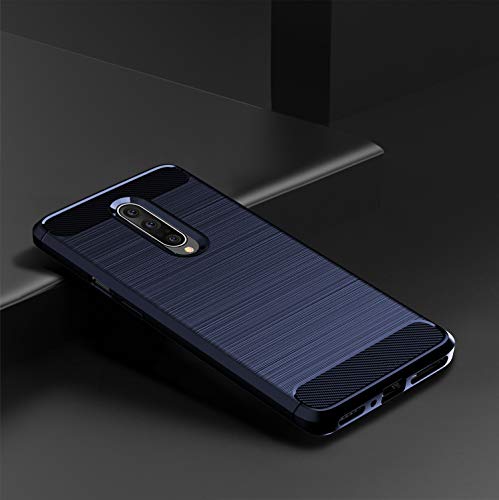 Phone Case for Oneplus 7 Pro and Tempered Glass Screen Protector Film Cover with Mobile Bumper Accessories Shockproof Silicone Rubber Oneplus7Pro One Plus Plus7pro 1 1Plus OnePlus7 7Pro + 1+ Blue