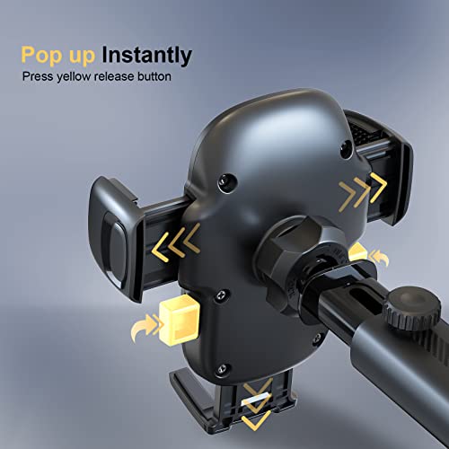 Jiancrate Mobile Phone Holder for Cars, Phone Mount for Dashboard Windscreen, 360° Rotation Washable Suction Cup Base, Cars Cradle with One Button Release Compatible with iPhone 14 13 12 11 Samsung