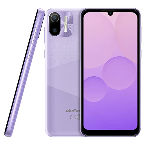 Android 12 Mobile Phone Unlocked Ulefone NOTE 6T, 2.0GHz Quad Core 3GB+64GB, 8.5mm Ultra Slim DUAL SIM-Free Smartphone, 6.1'' HD+ Screen, 3-Card Slot, 4G Phone, 13MP+5MP Camera, Face Unlock GPS Purple