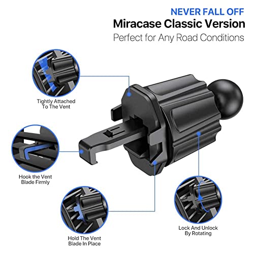 Miracase Car Phone Holder, Universal Air Vent 360° Rotation Car Phone Mount with One Button Release Compatible with iPhone 13/12/SE 2022/11/xr/x/8/7/6, Samsung and Other 4.5''-7'' Mobile Phone