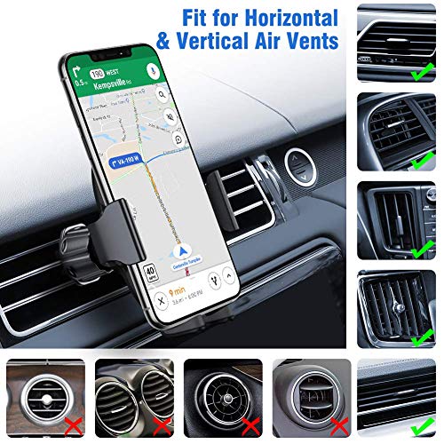 Miracase Car Phone Holder, Universal Air Vent 360° Rotation Car Phone Mount with One Button Release Compatible with iPhone 13/12/SE 2022/11/xr/x/8/7/6, Samsung and Other 4.5''-7'' Mobile Phone