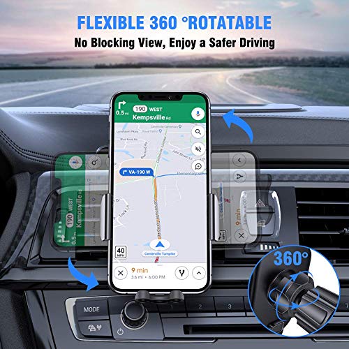 Miracase Car Phone Holder, Universal Air Vent 360° Rotation Car Phone Mount with One Button Release Compatible with iPhone 13/12/SE 2022/11/xr/x/8/7/6, Samsung and Other 4.5''-7'' Mobile Phone