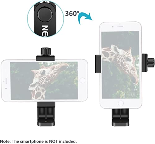 Neewer Smartphone Holder Vertical Bracket with 1/4-inch Tripod Mount - Phone Clip Tripod Adapter for X 8 7 plus 7 6 plus, Samsung S8 S7 S6 and Other Phones within 1.9-3.9 inches Width (Black)