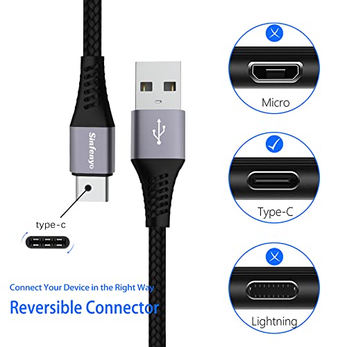 USB C Cable Type C Charger Cable 1M Fast Charging Cable Lead Nylon Braided Phone USB-C Charger Cable for Samsung Galaxy S21 S22 Ultra S20 Fe Plus S10 S9 S8 A40 A50 A70 A20e A3 A5 2017,Note 20 8 9 10