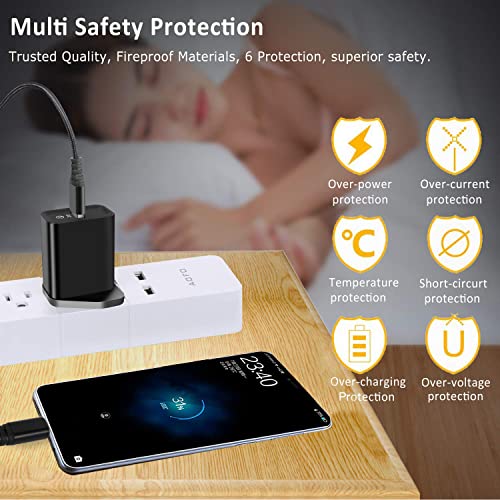 Fast Charger for Samsung Galaxy S9 S8 Plus A41 A52 A52S 5G A53 A8 A9 2018,A3 A5 2017,Sony Xperia 1 5 10 II,XA1 XA2,XZ3 XZ2 XZ1 Compact,L3 L4,QC 3.0 USB Wall Plug,18W Phone Travel Adapter+1.8M C Cable