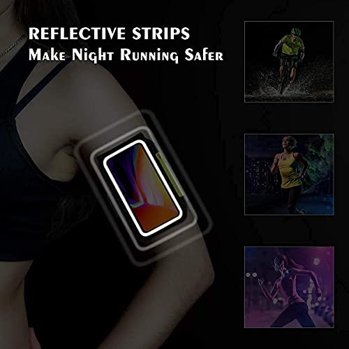 Running Armband with Airpods Zipper Pocket Cell Phone Armband Holder Sweatproof Sports Gym Armband Case Fits iPhone 14/14 Pro Max/13/13 Pro/12 Pro Max/11 /11Pro/XR/XS Max with Touchscreen up to 6.9"