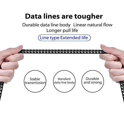 iPhone Charger Cable Lightning Cable 3Pack 3FT/1M Nylon Braided Fast Charging & Sync iPhone Charger Wire Compatible with iPhone XS/XR/X/8/8 Plus/7/6/6 plus/5/5S, iPad Pro/Air/mini and More