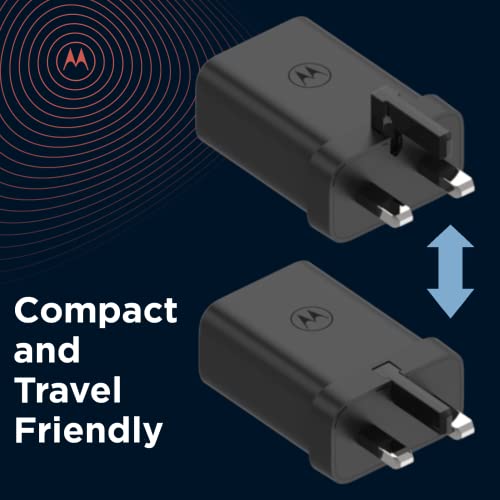 Motorola Original- TurboPower 20W QC 3.0 Mains Wall Charger/Power Adapter with SKN6473A 1m USB-A to USB-C cable in original packaging.