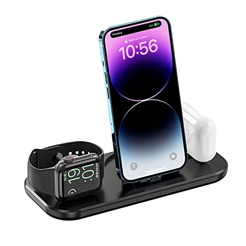 Charging Station for Apple - 3 in 1 Fast Charger Stand for Apple Watch Series 8/7/6/5/4/3/2/SE,VNBBT Phone Charging Dock for AirPods 1/2/3, iPhone 14/14 pro/13/12/11 Pro X Max XS XR Mini 8 7 Plus 6