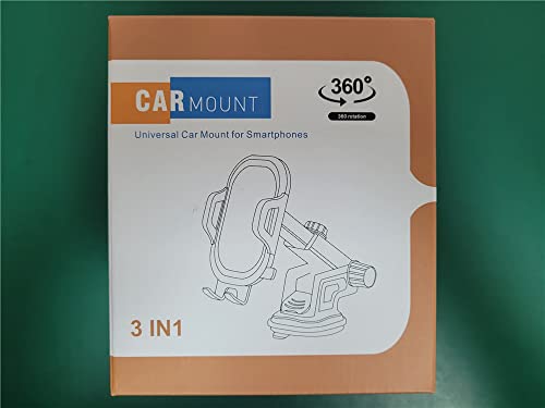 3 in 1 Car Phone Holder Dashboard/Windshield/Air Vent,Car Mount Cradle for Samsung S20 S21 S23 Plus Ultra FE 5G A23 A13 A53 A14 A52 A72 A32,iPhone 12 14 11 13 Pro Max XR XS,Xiaomi Redmi Note 10 9 Pro