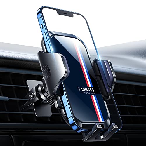 VANMASS Newest Upgraded【Rock Solid】Car Phone Holder Air Vent Mount,【fit 99% Car】360°Rotatable Mobile Phone Cradle Stand with Adjustable Clip Accessories Universal for iPhone 14 13 12 Pro Max Samsung