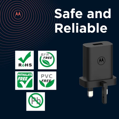 Motorola Original- TurboPower 20W QC 3.0 Mains Wall Charger/Power Adapter with SKN6473A 1m USB-A to USB-C cable in original packaging.