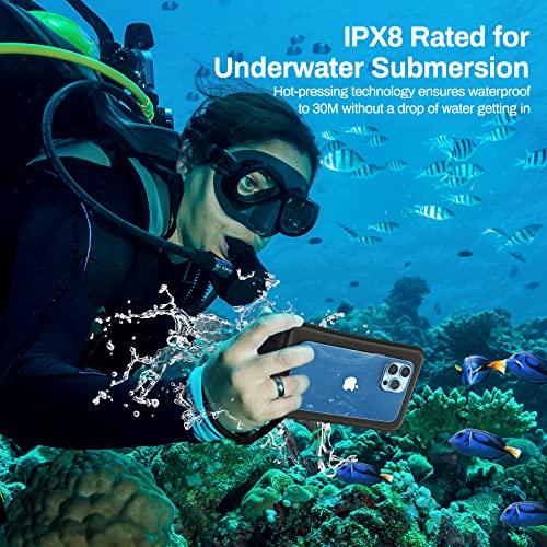 Amazon Brand - Eono Waterproof Phone Pouch, 2-Pack SafeDonut iPX8 Waterproof Phone Case for Swimming, Kayaking, Universal Dry Bag Underwater for iPhone 14 Plus Pro Max 13 12 11 X Samsung Google etc.