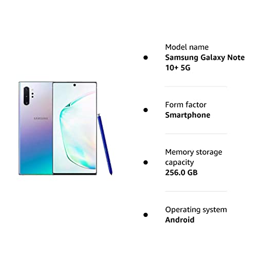 Samsung Galaxy Note10 Plus 5G 256GB - Aura Glow - Single-SIM - Unlocked (Renewed)