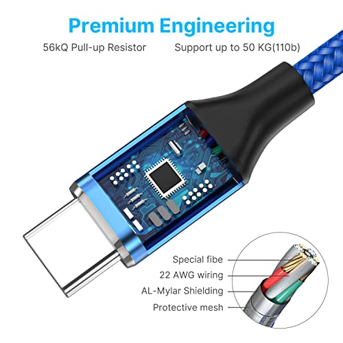 USB C Charger Cable 2Pack 1M USB-C Fast Charging Lead Type C Charger for Samsung Galaxy S21 S20 Fe Plus S10 S9 S8 A11 A12 A13 A21s A51 A70 Tab,Huawei P30 P20 P40,Google Pixel,Xiaomi,Sony Xperia