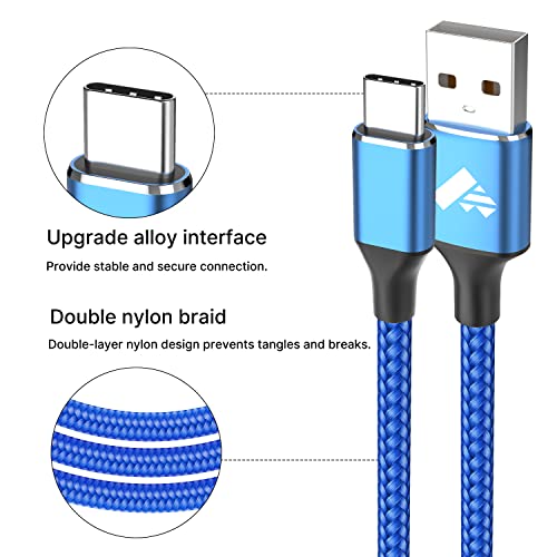 USB C Charger Cable 2Pack 1M USB-C Fast Charging Lead Type C Charger for Samsung Galaxy S21 S20 Fe Plus S10 S9 S8 A11 A12 A13 A21s A51 A70 Tab,Huawei P30 P20 P40,Google Pixel,Xiaomi,Sony Xperia