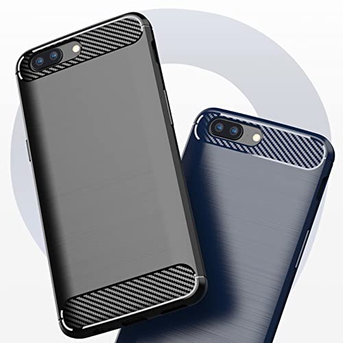 Compatible with OnePlus 5 Case and Tempered Glass Screen Protector with Shockproof Slim Soft TPU Silicone Phone Cover for OnePlus5 A5000 One Plus5 1 Plus 1plus Five One+ + 1+5 1+ 5 Women Men Blue