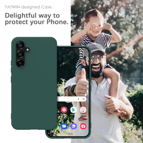 YATWIN Silicone Case for Samsung Galaxy A54 5G, Soft-Touch, Shockproof, DustProof, Antiskid Full Body Armour Phone Cover for Samsung Galaxy A54 5G - Dark Green