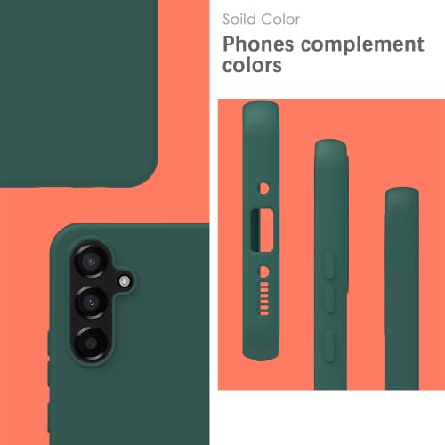 YATWIN Silicone Case for Samsung Galaxy A54 5G, Soft-Touch, Shockproof, DustProof, Antiskid Full Body Armour Phone Cover for Samsung Galaxy A54 5G - Dark Green