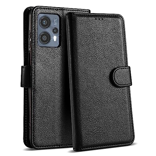 Case Collection for Motorola Moto G13 / G23 / G53 5G Phone Case - Premium Leather Folio Flip Cover | RFID-Technology | Kickstand | Money and Card Holder Wallet Black
