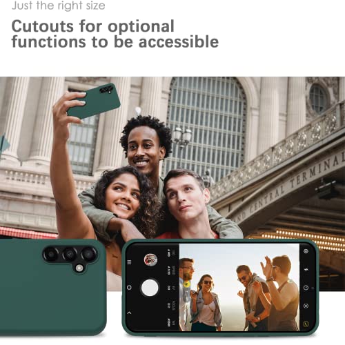 YATWIN Silicone Case for Samsung Galaxy A54 5G, Soft-Touch, Shockproof, DustProof, Antiskid Full Body Armour Phone Cover for Samsung Galaxy A54 5G - Dark Green