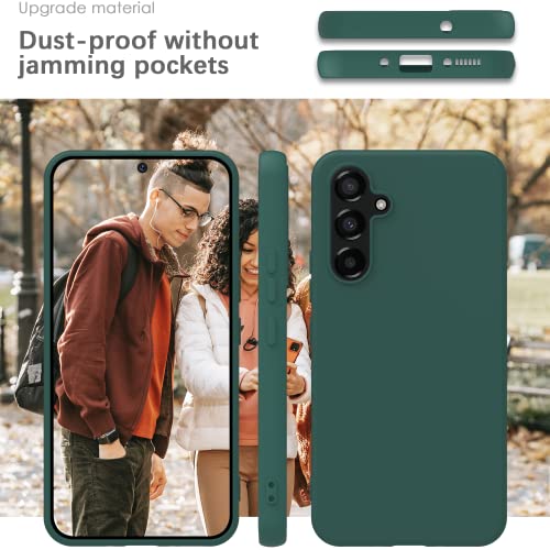 YATWIN Silicone Case for Samsung Galaxy A54 5G, Soft-Touch, Shockproof, DustProof, Antiskid Full Body Armour Phone Cover for Samsung Galaxy A54 5G - Dark Green