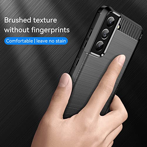 Folmecket Samsung galaxy S21 FE 5G Case, Carbon Fiber Scratch Resistant,Shock Absorption Soft TPU Rubber Protective Cell Phone Cover for Samsung galaxy S21 FE 5G Case 6.41" (S21 FE 5G Black)