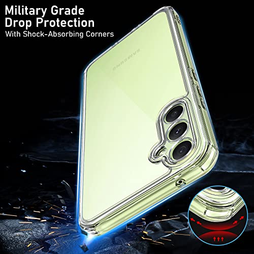 Qasyfanc Camera Cover for Samsung a54 Case with 2 Pack Tempered Glass Screen Protector, Non-Yellowing Shockproof Phone Bumper Cover, Hard PC Anti-Scratch Samsung Galaxy a54 5g Phone Case- Clear