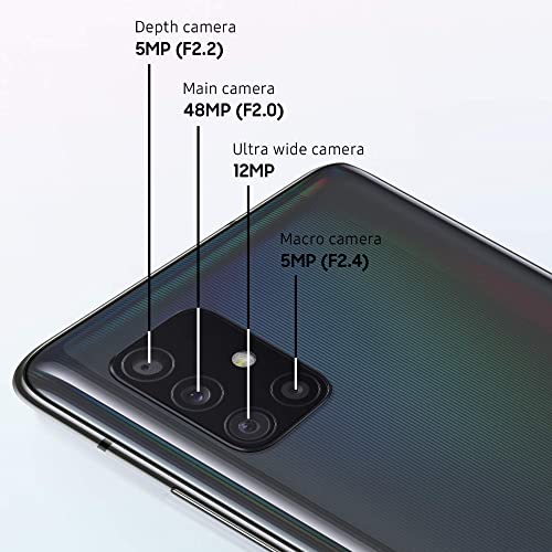 Samsung Galaxy A51 5G Prism Cube Black 128GB Android Smartphone, SIM Free Mobile Phone (Renewed)