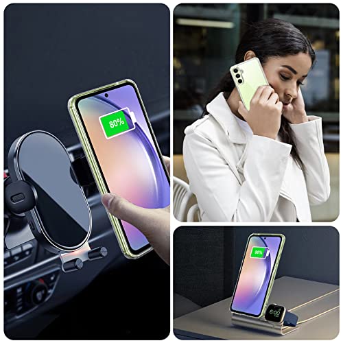 Qasyfanc Camera Cover for Samsung a54 Case with 2 Pack Tempered Glass Screen Protector, Non-Yellowing Shockproof Phone Bumper Cover, Hard PC Anti-Scratch Samsung Galaxy a54 5g Phone Case- Clear