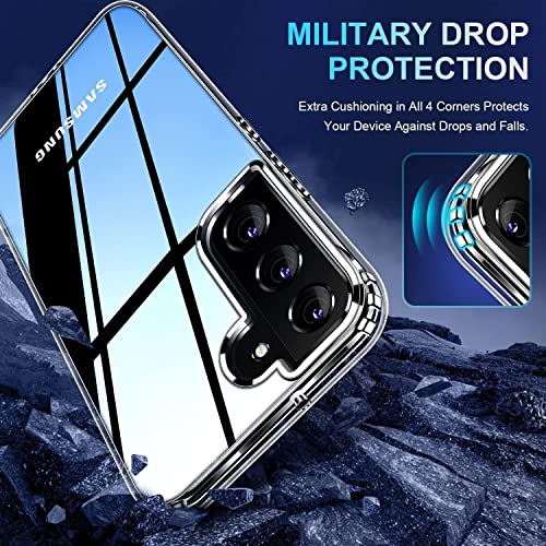 NWNK13 For Samsung Galaxy S21 Fe 5G Case Crystal Clear Slim Fit Front & Back 360° Case Built-in Screen Protector Full Body Silicone Gel Mobile Phone Cover for Samsung S21 Fe 5G (Clear)