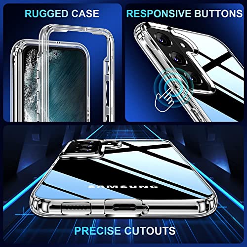 NWNK13 For Samsung Galaxy S21 Fe 5G Case Crystal Clear Slim Fit Front & Back 360° Case Built-in Screen Protector Full Body Silicone Gel Mobile Phone Cover for Samsung S21 Fe 5G (Clear)