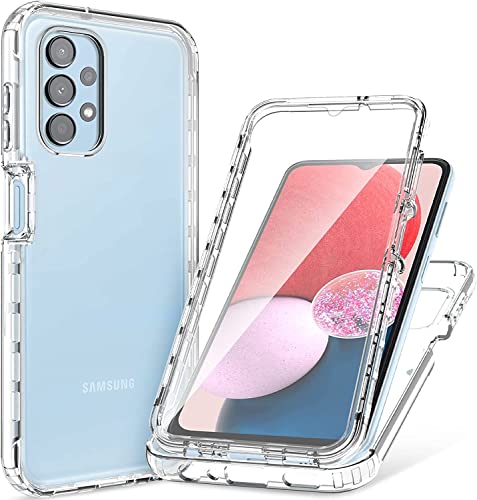 NWNK13 For Samsung Galaxy A13 5G / A13 4G Case Crystal Clear Slim Fit Front & Back 360° Case Built-in Screen Protector Full Body Silicone Gel Mobile Phone Cover for Samsung A13 4G / 5G (Clear)